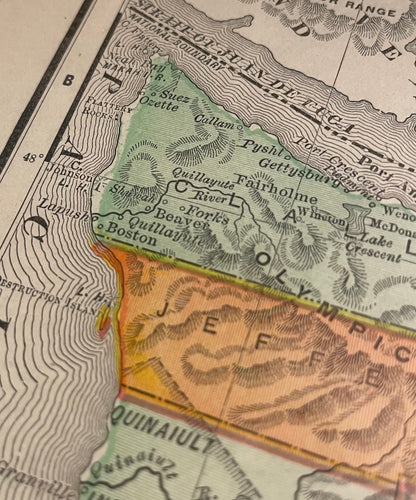 Antique Map - Washington State c.1895