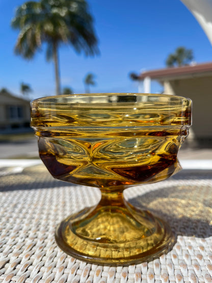 Amber Sherbert Dish Set of 3