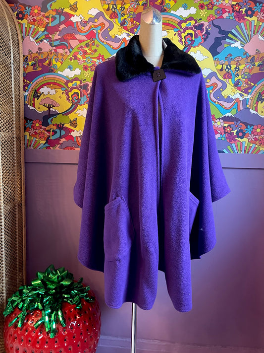 Purple vintage 90s style cape fits all