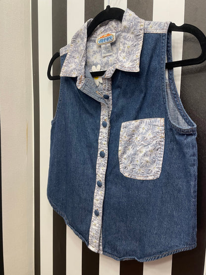 80s Daisy Denim Vest