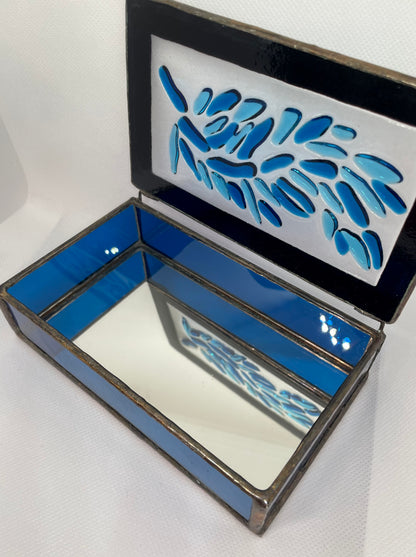 Blue-tiful Glass Jewelry Box