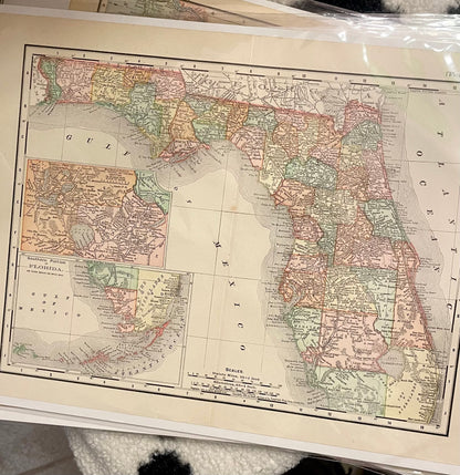 Antique Map - Florida c.1898