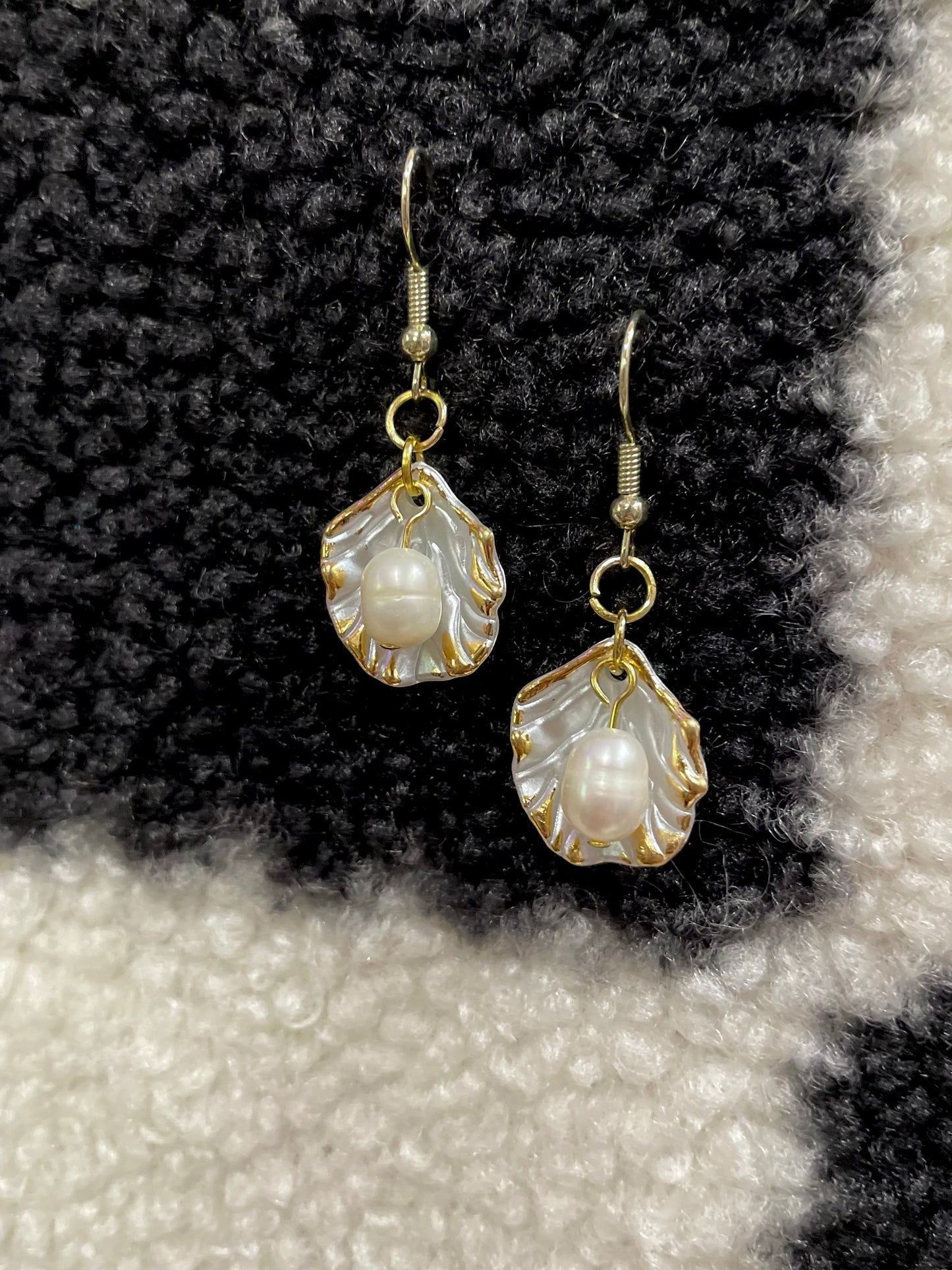 ‘Leila’ Shell Freshwater Pearl Earrings