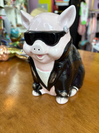 Biker Pig Piggy Bank