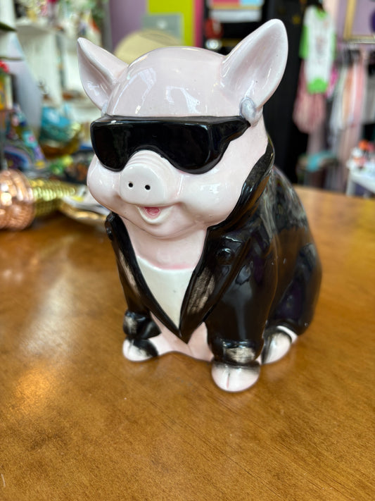 Biker Pig Piggy Bank