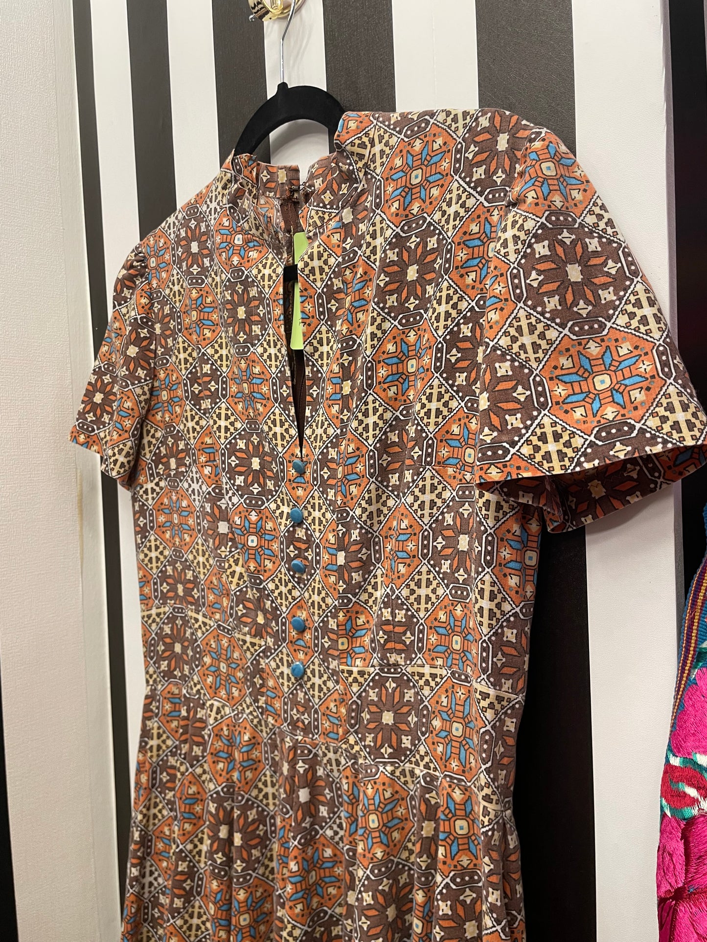 Vintage Geometric Day Dress