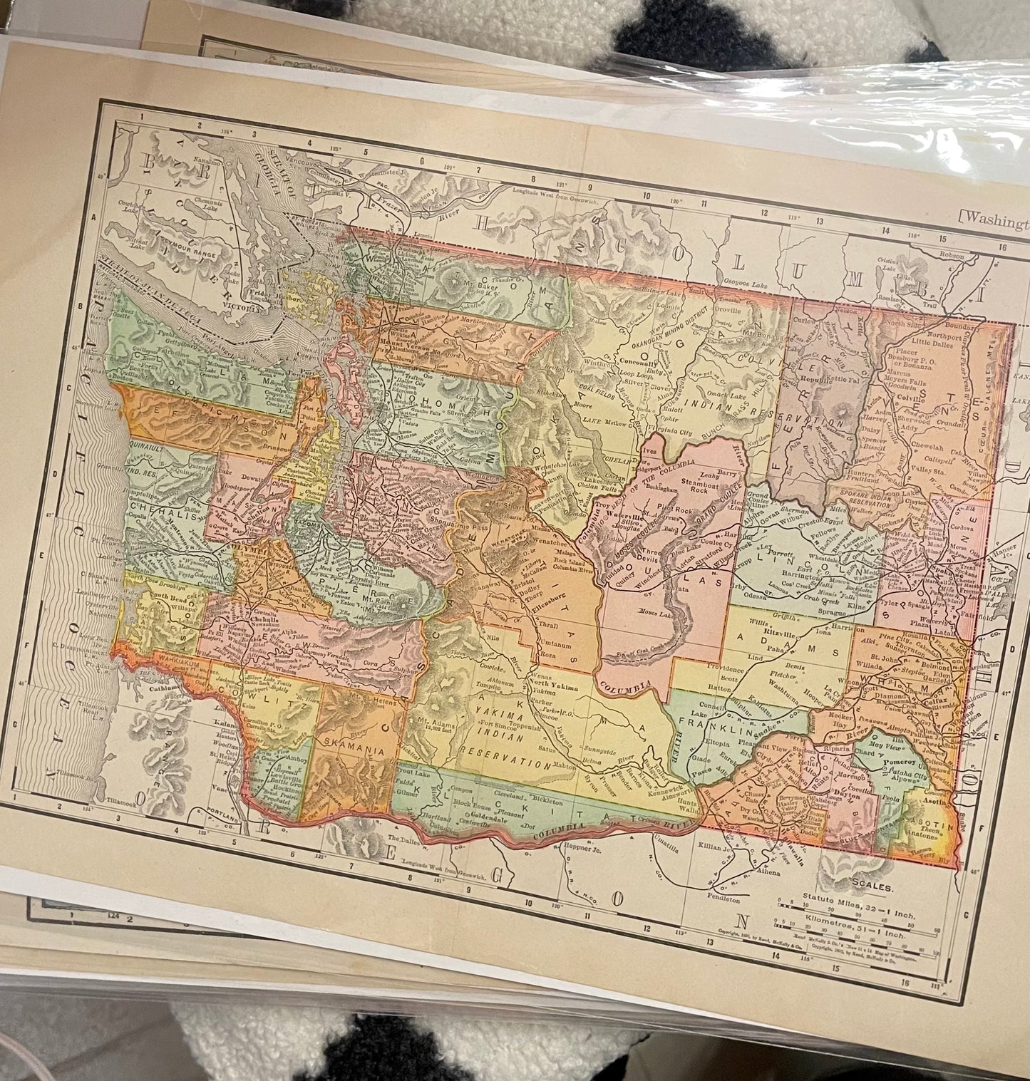 Antique Map - Washington State c.1895