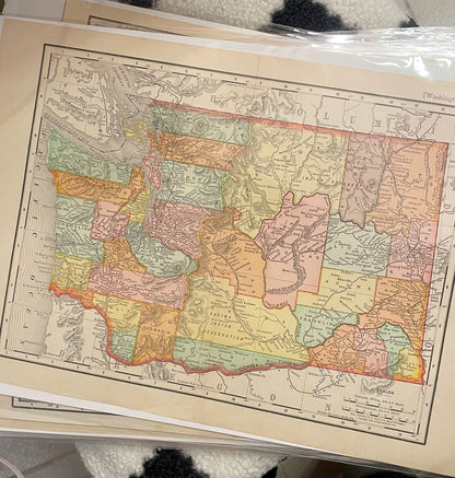 Antique Map - Washington State c.1895