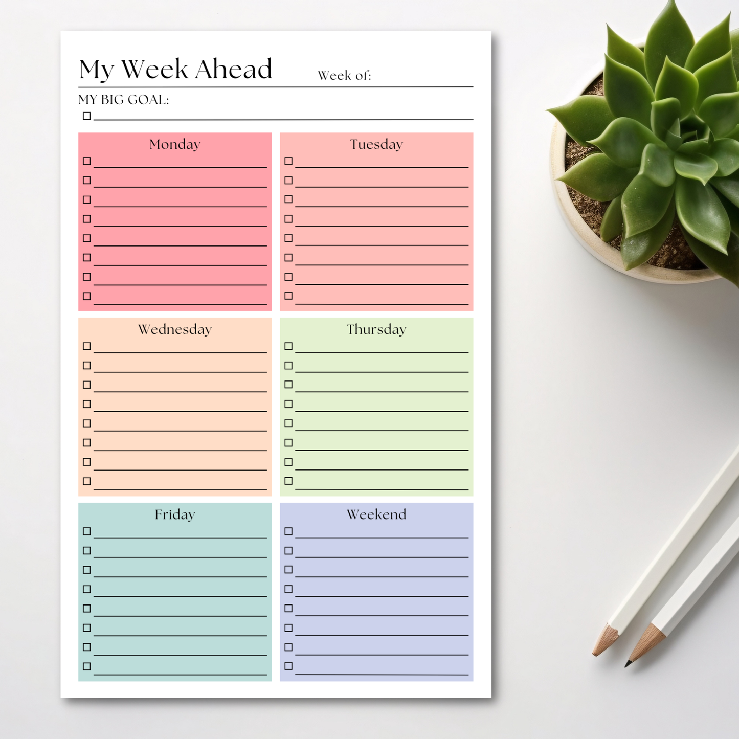 This Week's Plan To-Do List: 50-Page Tear-Off Notepad