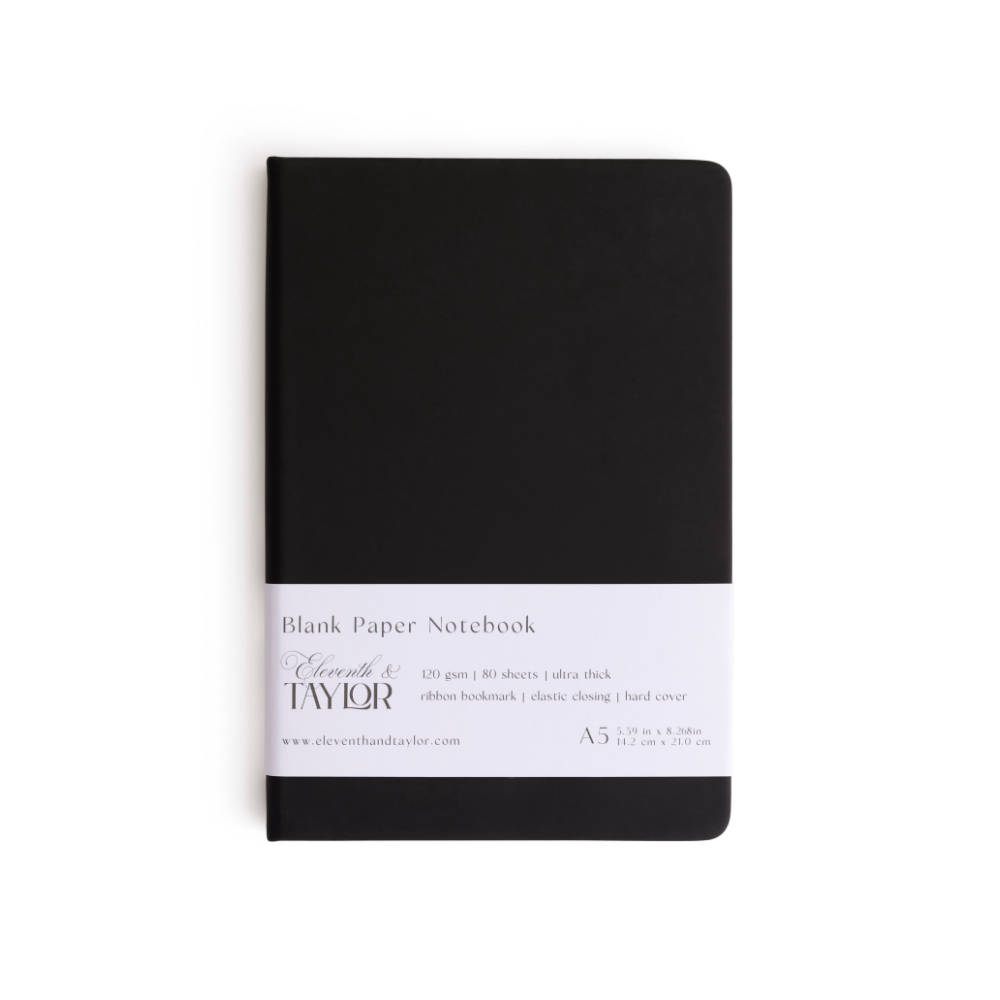 160 Page A5 Blank Journals: 120 GSM Thick Blank Card Stock
