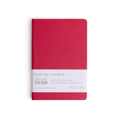 160 Page A5 Blank Journals: 120 GSM Thick Blank Card Stock