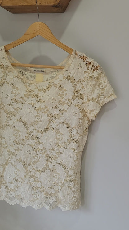 Y2K Christian Dior Lace Tee